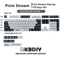 KBDiy 118 Keys/Set Print Stream PBT Keycaps XDA Profile MX Switch DYE-SUB cs go Keycap for DIY Mechanical Gaming Keyboard Custom. 