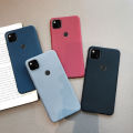 Tokifu For Google Pixel 4A 4G Case Matte Simple Solid Color Soft Silicone TPU Case Cover+Lanyard.
