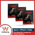 Fire Xtacy 6in1 Condom for Men 3 Combo Pack - 3x3=9pcs Condom (Made in India). 