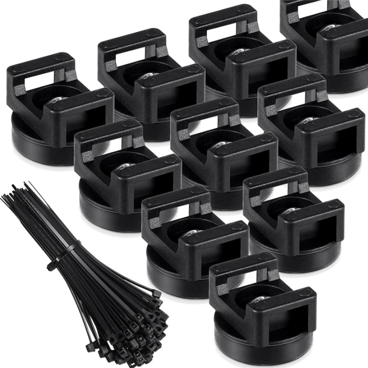 Magnetic Cable Clips Zip Tie Mount Base for Home Office Marine Electrical Wiring Wire Cable Holder Mount Wire Clips Management
