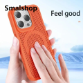 Smalshop Cooling Heat Dissipation Phone Case For iPhone 17 16 15 14 13 12 11 Pro Max Plus Breathable Hard Back Magnetic Cover For Magsafe.