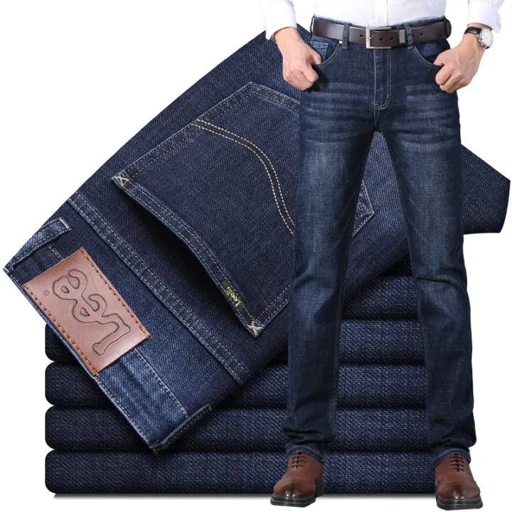 Lee%20dex%20Jeans%20Men's%20Straight%20Loose%20Elastic%20Business%20Casual%20Autumn%20and%20Winter%20Thick%20High-End%20Goods%20Long%20Jeans%20-%20Image%206