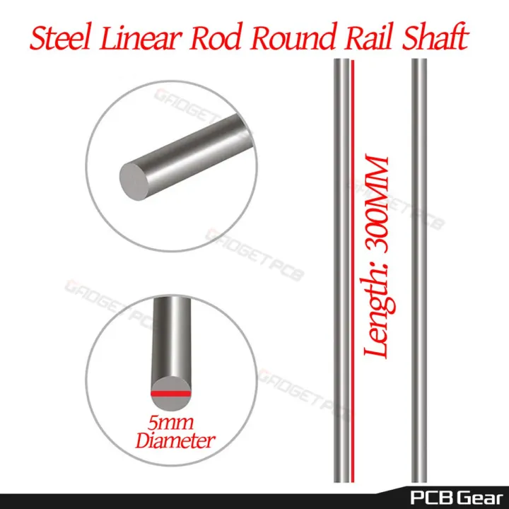 Linear%20Rod%20Round%20Rail%20Shaft%205mm%20Diameter%20150/200/300mm%20Length%205mm%20Rod%20Chrome%20Plated%20CNC%203D%20Printer%20-%20Image%202
