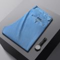 2023 New Spring Men's Light Blue Stretch Straight Jeans Business Casual Denim Pants Modal Fabric Trousers Male Brand.