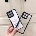 Honor X7c Back Cover Transparent Black Premium Quality Phone Case.