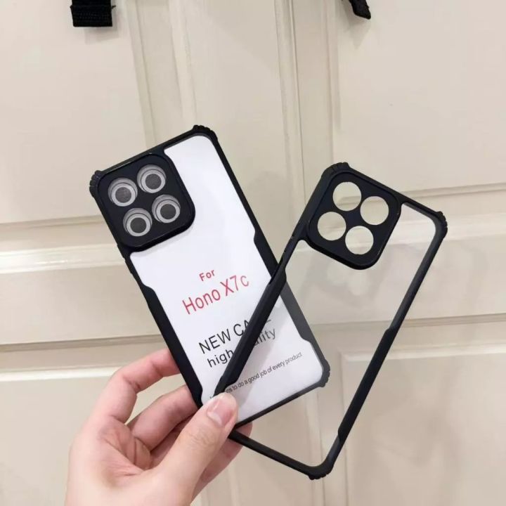 Honor X7c Back Cover Transparent Black Premium Quality Phone Case