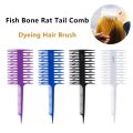 Professional Hair Comb Hair Dyeing Highlight Brush Fish Bone Rat Tail Comb Barber Hairdressing Comb Salon Hair Styling Tool.