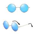 Sun Glasses Reflective Dazzle Color Women Men Round Frame Flat Light Glasses Polarized Retro Sunglasses. 