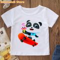 Rainbow Babybus Panda Graphic Print Tshirt Girls/Boys Kids Clothes Summer Short Sleeve T Shirt Harajuku Kawaii Children Clothing. 