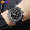 Skmei dual-display electronic watch with three dials design luminous 30m waterproof mutifunctional sports fashion wristwatches for men 1975. 
