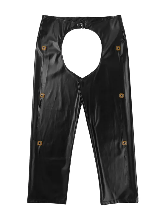 Mens%20Lingerie%20Open%20Crotch%20Pants%20West%20Cowboy%20Costume%20Faux%20Leather%20Crotchless%20Chaps%20with%20Fringed%20Details%20Buckled%20Loose%20Long%20Pants%20-%20Image%203