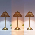 LED Rattan Rechargeable Desk Lamp Decorative Lighting 3 Color Options Southeast Asian Style Design. 