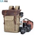 Camera Bag Backpack Waterproof Batik Canvas Retro Camera Lens Photo Bag Large Capacity For Canon Nikon DSLR Fit 15in Laptop. 