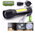 Rechargeable Flashlight Torch LED USB Portable Torches 4 Modes Zoom Mini Camping Lighting. 