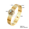 Jewelry Bracelets 18K Gold Plated Solid Stainless Steel Diamond Bracelets Bangles Jewelry Luxury Chunky Women Wholesale Di. 