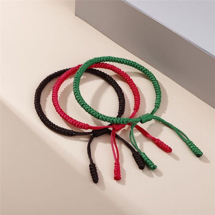Lucky Red Thread Braided Bracelet Tibetan Buddha Bracelets Bangles Handmade Knots Woven Ethnic Rope Couple Jewelry Birthday Gift