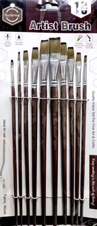 Keepsmiling Long handle flat brush 10pcs A0364F