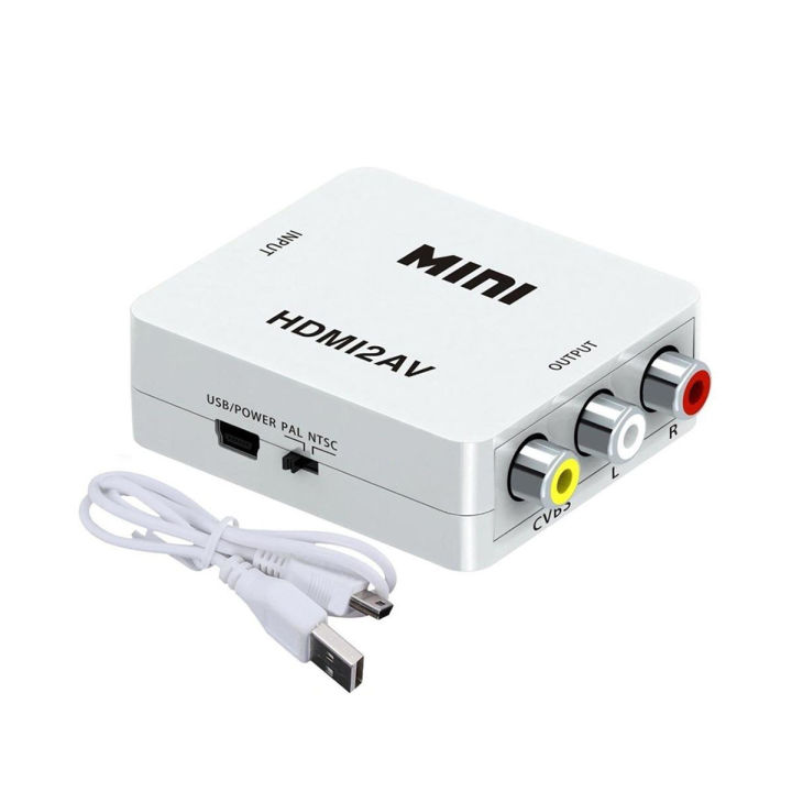 Hi Speed 1080P HDMI To AV CVSB L/R RCA Converter HDMI2AV Adapter Support NTSC PAL Output Standard HDMI Interface HD Video Box