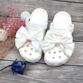 Luxury Rhinestones Bow Shoes Charms Designer Cute Fashion Clogs Shoe Accessories All-match Shoe Bow Decoration Red Black White. 