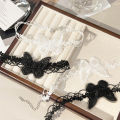 1/2Pcs Black/White Butterfly Lace Necklace Choker for Women Super Fairy Stereoscopic Butterfly Choker Fashion Accessories for Girls. 