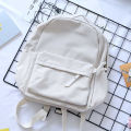 IELGY female simple trend pure color wild Korean backpack. 