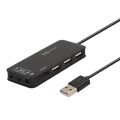 2X 3 Port USB 2.0 Hub External 7.1Ch Sound Card Headset Microphone Adapter for Pc Black. 