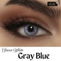 New Bella Snow White Gray Blue Contact Lens With Regular Kit Box For Men and Women. 1 Pair Bella Color Contact Lens For Eye Makeup and Cosmetics. Bella Snow White Series. #grayblue.