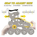 Inline roller skates shoes Black & White -1 Pair- Size (34-38).