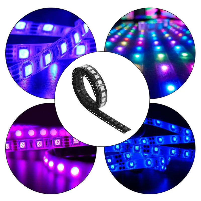 300PCS WS2812B RGB LED Chip 5050SMD White PCB WS2812 Individually ...