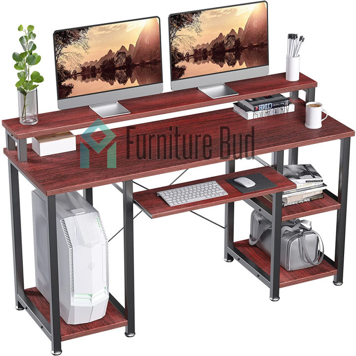 Computer%20Desk%20with%20Monitor%20Stand%20Storage%20Shelves%20Keyboard%20Tray%20-%2048%20Inches%20Studying%20Writing%20Table%20for%20Home%20Office%20-%20Image%208