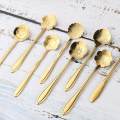 Teaspoon Set of 8 Teaspoons Coffee Tea Spoon Sugar Spoon Stainless Golden.
