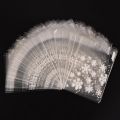 100 pcs Sachets Pouches White Snowflake Packaging Bag for Cookies Biscuits Christmas Candies. 