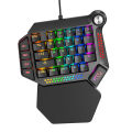 HXSJ One Hand Mechanical Keyboard Practical RGB Backlit Gaming Keyboard 35 Keys Wired Usb Keyboard Sensitive Input Keyset. 