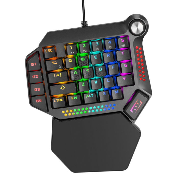 HXSJ%20One%20Hand%20Mechanical%20Keyboard%20Practical%20RGB%20Backlit%20Gaming%20Keyboard%2035%20Keys%20Wired%20Usb%20Keyboard%20Sensitive%20Input%20Keyset%20-%20Image%202