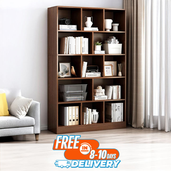 Modern 5-Tier Library Bookshelf, Large Bookcase with Storage Shelves, Open Display Storage Rack Shelves for Living Room/Bedroom/Home/Office/Kitchen,72/36