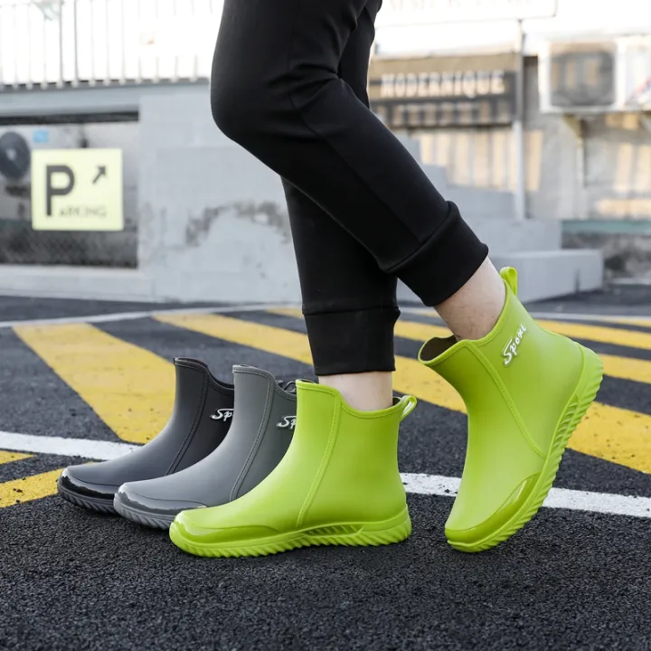 German%20Rain%20Boots%20Men's%20Fashion%20Short%20Rain%20Boots%20Women's%20Rubber%20Boots%20Shoe%20Cover%20Wear-Resistant%20Non-Slip%20Waterproof%20Shoes%20Rubber%20Shoes%20Kitchen%20Water%20Shoes%20-%20Image%202