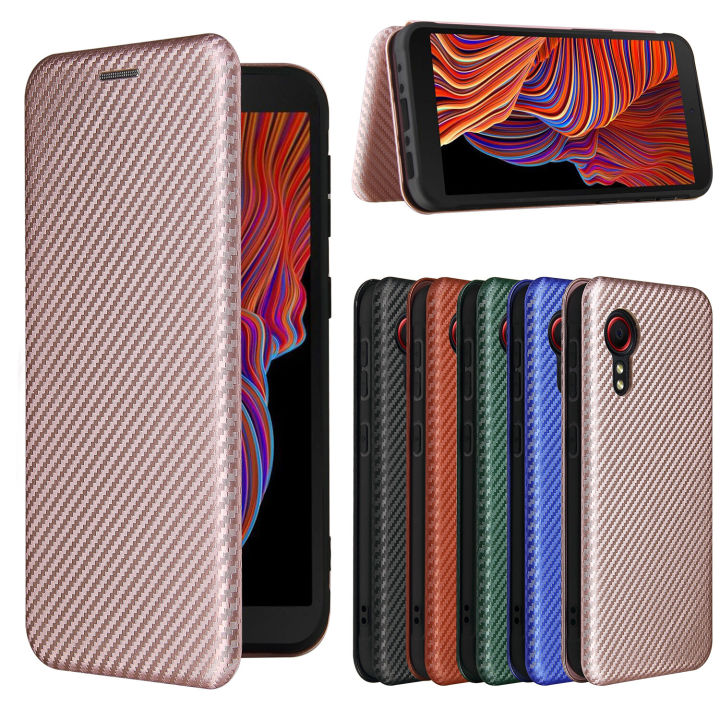 xprmy%20for%20Samsung%20Galaxy%20Xcover%205%20case%20carbon%20Fiber%20Magnetic%20Flip%20Wallet%20ShockProof%20Phone%20Case%20-%20Image%203