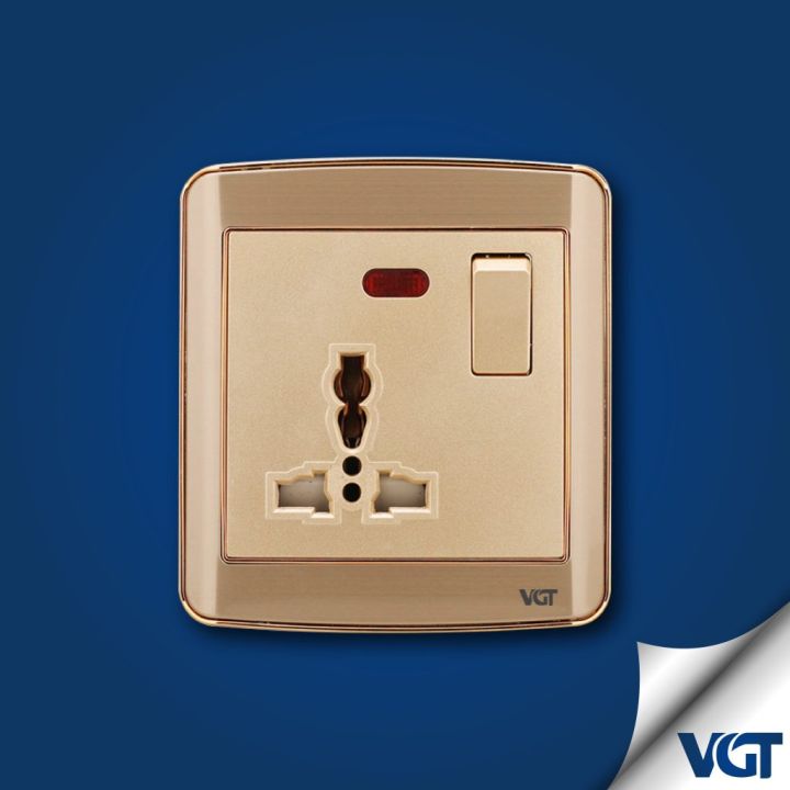 VGT - 3 Pin Multi Function Socket (Golden Series) | Daraz.com.bd