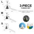 3pcs Funnel for Kitchen Stainless Steel Canning Jar Funnel for Transfer Spices Water Oil Liquid Jam Ingredients. 