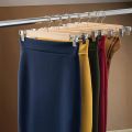 10 Pack Wooden Skirt Hangers with Adjustable Clips Non-Slip Trouser Hanger Natural Finish Lotus Wood Pants Hangers 360°.