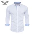 Men's 100% Cotton Business Casual Long Sleeved Shirt White Black Smart Male Social Fashion Class Shirt Plus Large Size 2022.