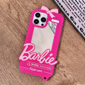 【Mascaraara】Luxury B-Barbies Dolls Mirror Protect Case for iPhone 15 14 11 Pro Max 13 12 XS XR X 8 7 Plus Soft Silicone Shockproof Cover. 