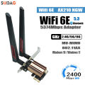5374Mbps Wi-Fi 6E PCIe Wireless Network Card 5G/6Ghz WiFi Adapter Bluetooth 5.3 PCI Express 802.11AX Intel AX210 WiFi Card PC. 