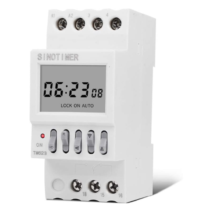 1 PCS Power Time Control Switch Countdown White Silica Gel 16 on 16 Off Rail Installation 220V