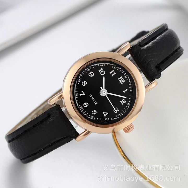 Hot Selling Watch Female Student Korean Simple Cute Junior High School Retro Artistic Thin Strap Small Dial Couple Watch