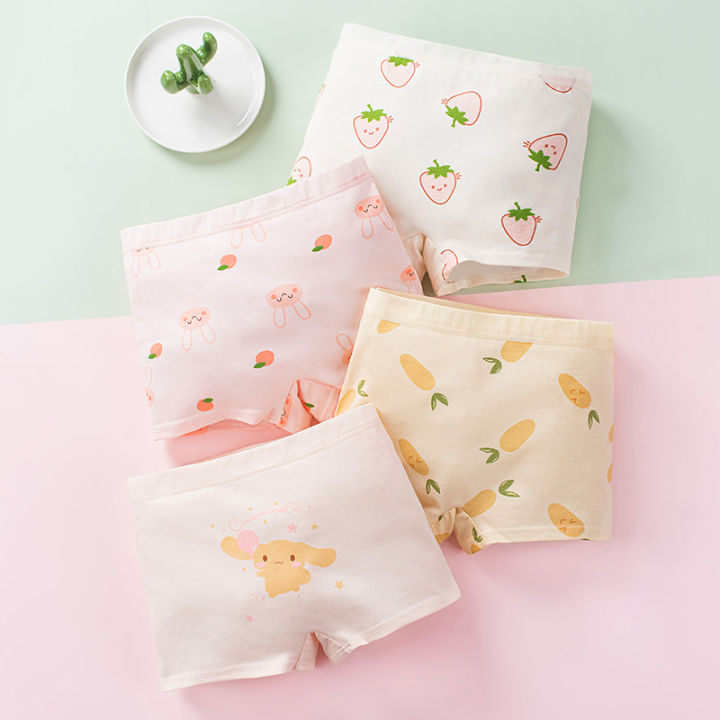 Girls'%20Four-Pack%20BriefsaClass%20Children's%20Underwear%205ADouble%20Antibacterial%20Cartoon%20Cotton%20Flat%20Shorts%20Wholesale%20-%20Image%207