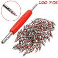 Graceful 100Pcs Car Truck Replacement Tire Tyre Valve Stem Core Part With Wrench. 