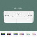 Colorful Digital Alarm Clock Fonts Led Large Character Electronic Clock Bedside Table Alarm Clock 3 Alarm Settings Voice Control.