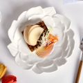 New Food Display Chinese Style Ceramic Plate Solid Color Household Plate Lotus Flower Lace Cake Exquisite Bread Dessert Plate. 
