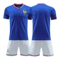 2024 Cup France jersey home and away short eeed football jersey for children and adults, size 10 bappe set print. 